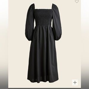 J.Crew Smocked puff-sleeve dress
